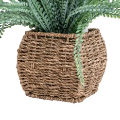 43cm Fern Artificial Plant In Brown Seagrass Basket -Hozelock Shop 43cm fern artificial plant in brown seagrass basket5010795674527 03c bq