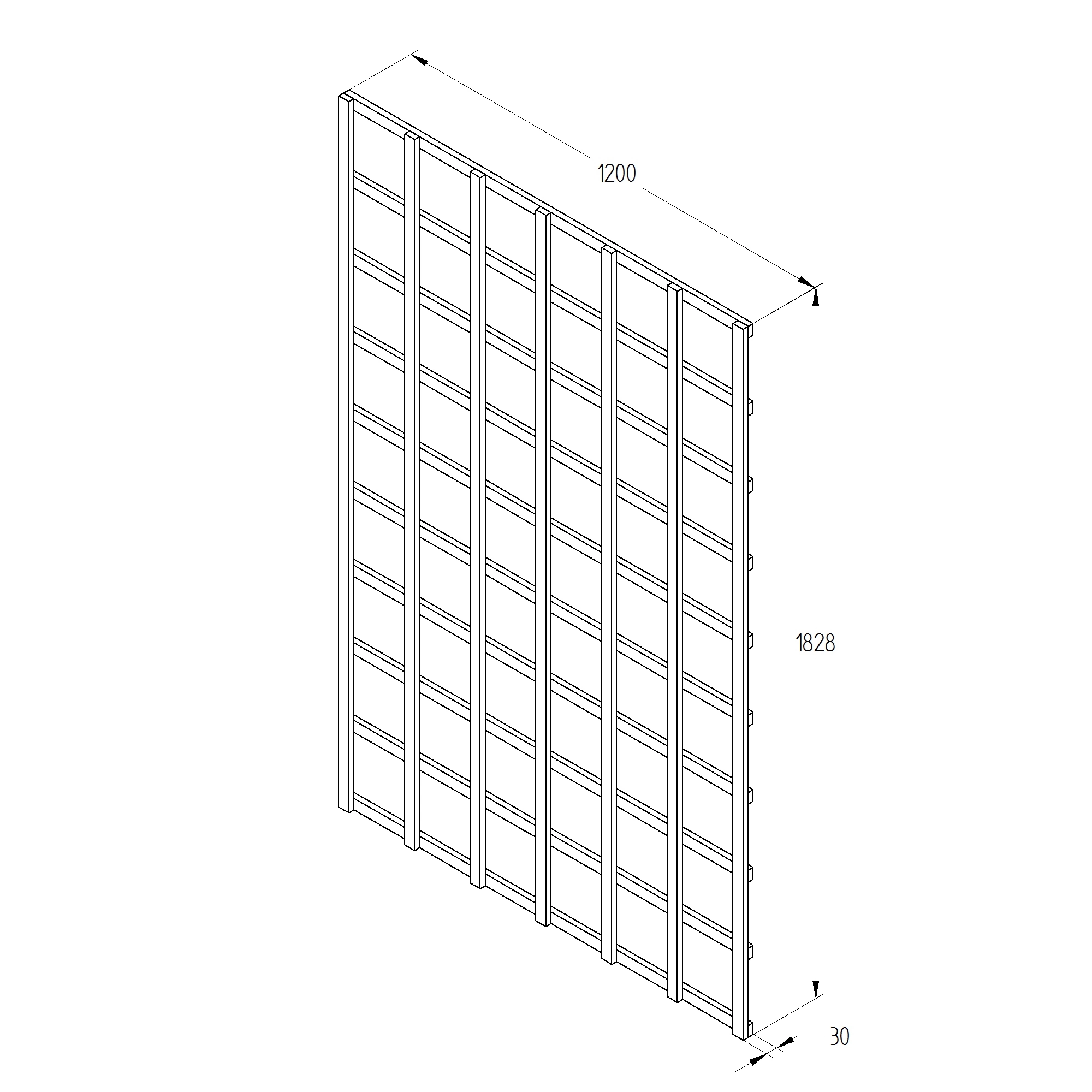6ft Pine Trellis Panel, Pack Of 4 (W)120cm X (H)183cm 3 6ft Pine Trellis Panel, Pack Of 4 (W)120cm X (H)183cm - Image 3