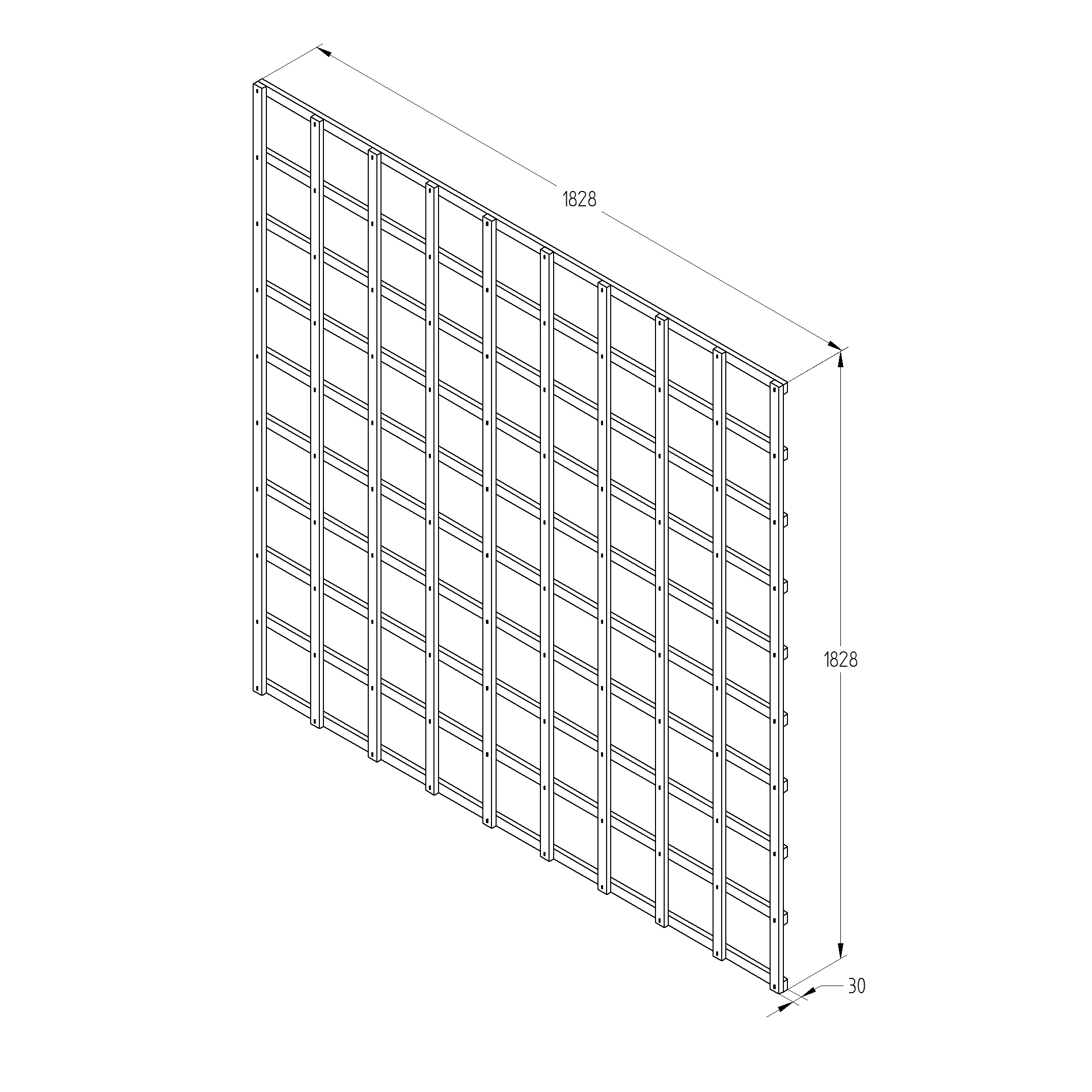 6ft Pine Trellis Panel, Pack Of 4 (W)183cm X (H)183cm 3 6ft Pine Trellis Panel, Pack Of 4 (W)183cm X (H)183cm - Image 3