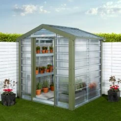 Adman Steel Sheds Multigrow 6.4x8.8 Greenhouse With Adjustable Vent 12 Adman Steel Sheds Multigrow 6.4x8.8 Greenhouse With Adjustable Vent -Hozelock Shop adman steel sheds multigrow 6 4x8 8 greenhouse with adjustable vent5391538910325 01i bq