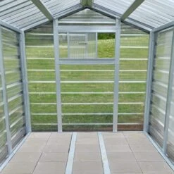 Adman Steel Sheds Multigrow 8x8.8 Greenhouse With Adjustable Vent -Hozelock Shop adman steel sheds multigrow 8x8 8 greenhouse with adjustable vent5391538910356 36c bq