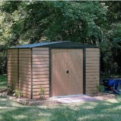 Arrow Woodvale 12x10 Apex Coffee Metal Shed 7 Arrow Woodvale 12x10 Apex Coffee Metal Shed -Hozelock Shop arrow woodvale 12x10 apex coffee metal shed5013856015246 01i