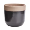 Black Clay Dipped Round Plant Pot (Dia)24.7cm