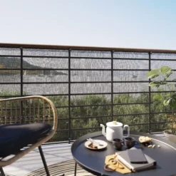 Black Polyester (PES) & PVC Garden Screen (H)1m (W)3m -Hozelock Shop black polyester pes pvc garden screen h 1m w 3m5059340679921 01i