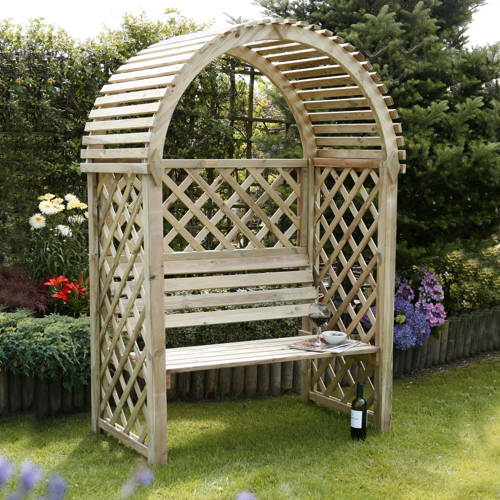 Blooma Chiltern Round Arbour, (H)1990mm (W)1340mm (D)800mm - Assembly Required 1 Blooma Chiltern Round Arbour, (H)1990mm (W)1340mm (D)800mm - Assembly Required