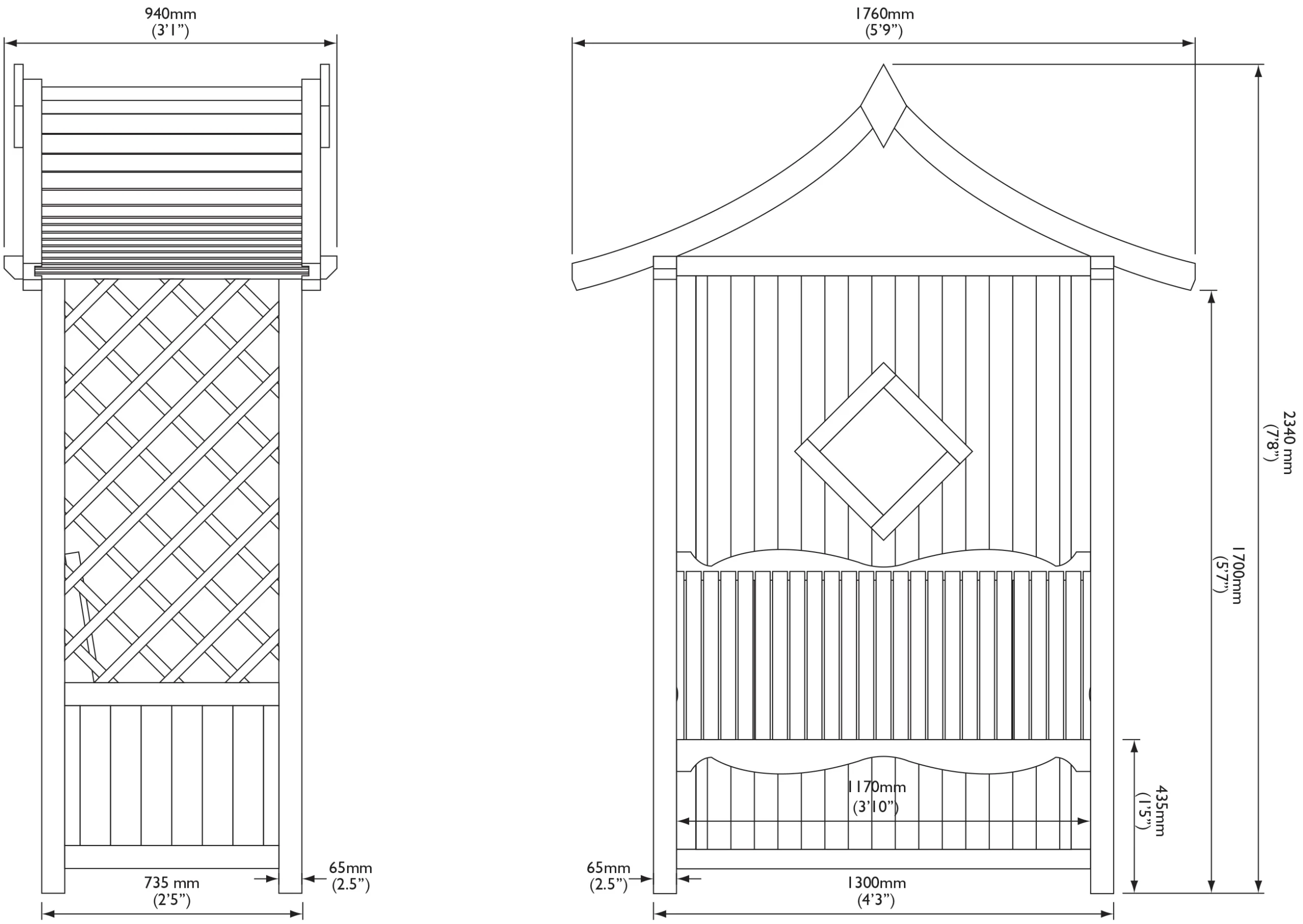 Blooma Elegant Arbour, (H)2340mm (W)1760mm (D)940mm - Assembly Service Included 4 Blooma Elegant Arbour, (H)2340mm (W)1760mm (D)940mm - Assembly Service Included - Image 4