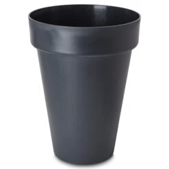 Blooma Nurgul Dark Grey Plastic Tall Circular Plant Pot (Dia)40cm