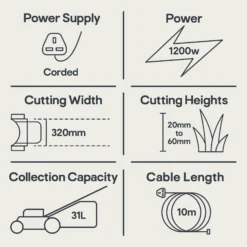 Bosch Rotak 320ER Corded Rotary Lawnmower -Hozelock Shop bosch rotak 320er corded rotary lawnmower3165140724289 01t EN bq