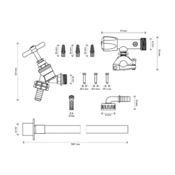 Brass & PVC Outdoor Tap -Hozelock Shop brass pvc outdoor tap5052931320172 01t