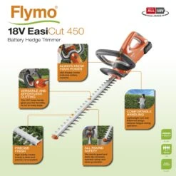 Flymo EasiCut 450 18V 450mm Cordless Hedge Trimmer -Hozelock Shop flymo easicut 450 18v 450mm cordless hedge trimmer7392930760868 01t bq