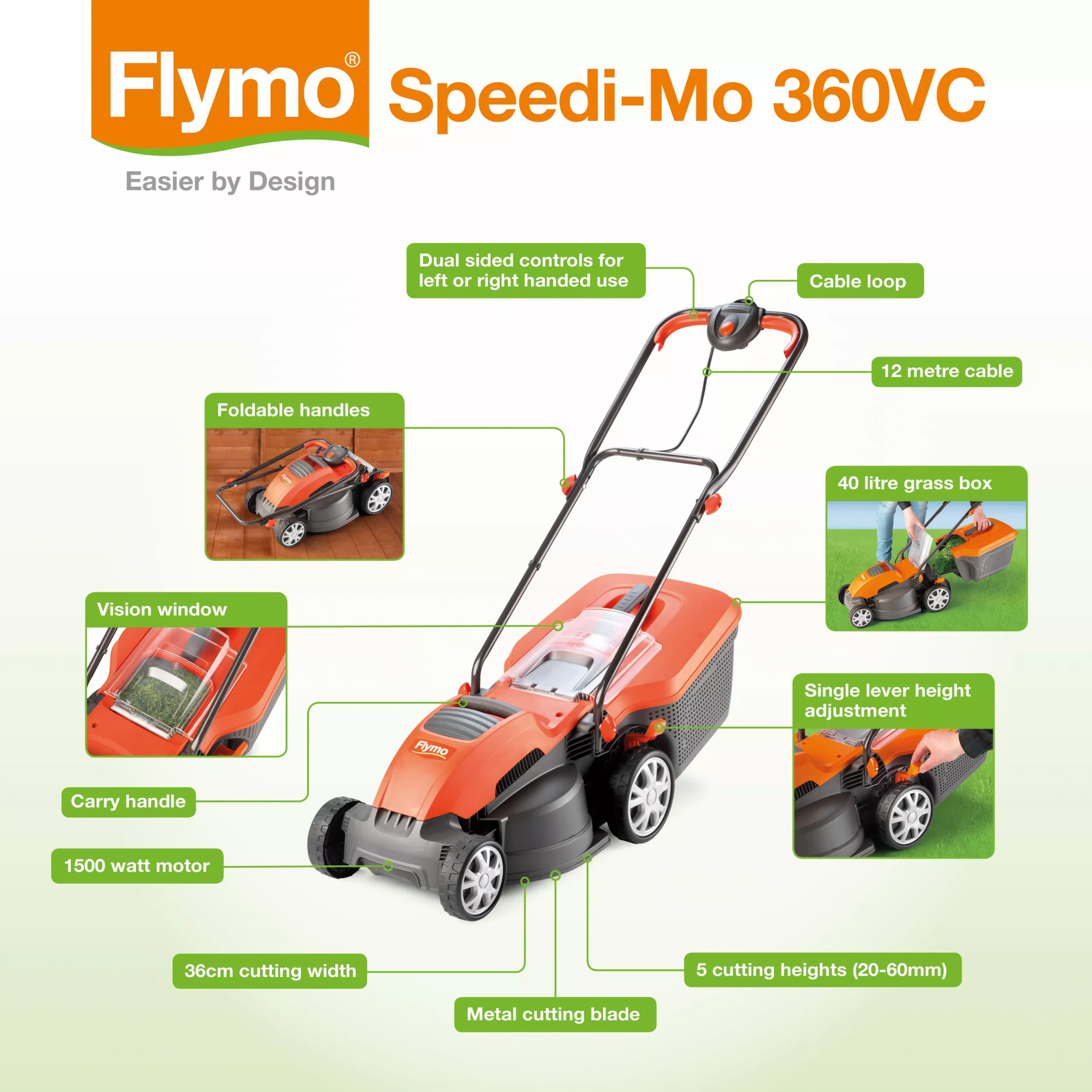 Flymo Speedi-Mo Corded Rotary Lawnmower 7 Flymo Speedi-Mo Corded Rotary Lawnmower - Image 7