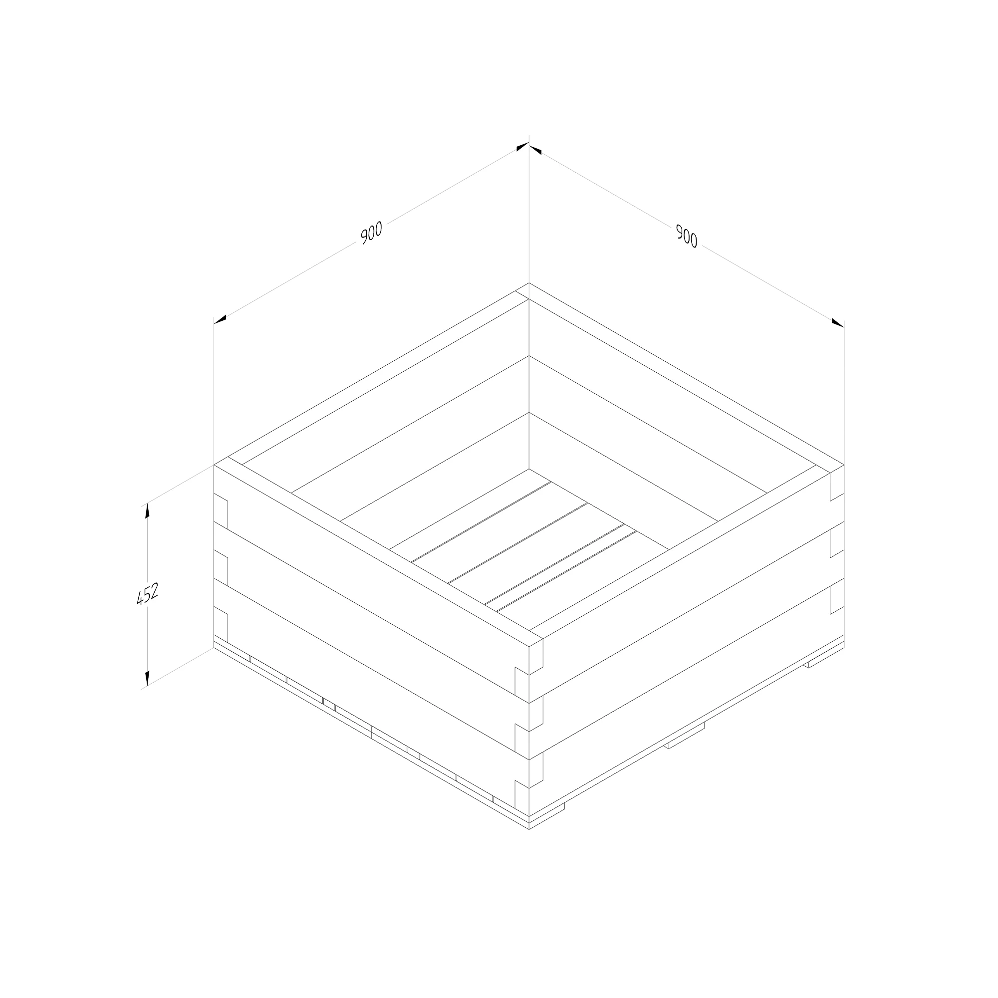 Forest Garden 0.9m X 0.9m Mixed Softwood Square Raised Bed Kit 0.81m² 5 Forest Garden 0.9m X 0.9m Mixed Softwood Square Raised Bed Kit 0.81m² - Image 5