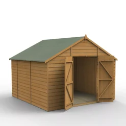 Forest Garden 10x10 Apex Dip Treated Shiplap Wooden Shed With Floor (Base Included)