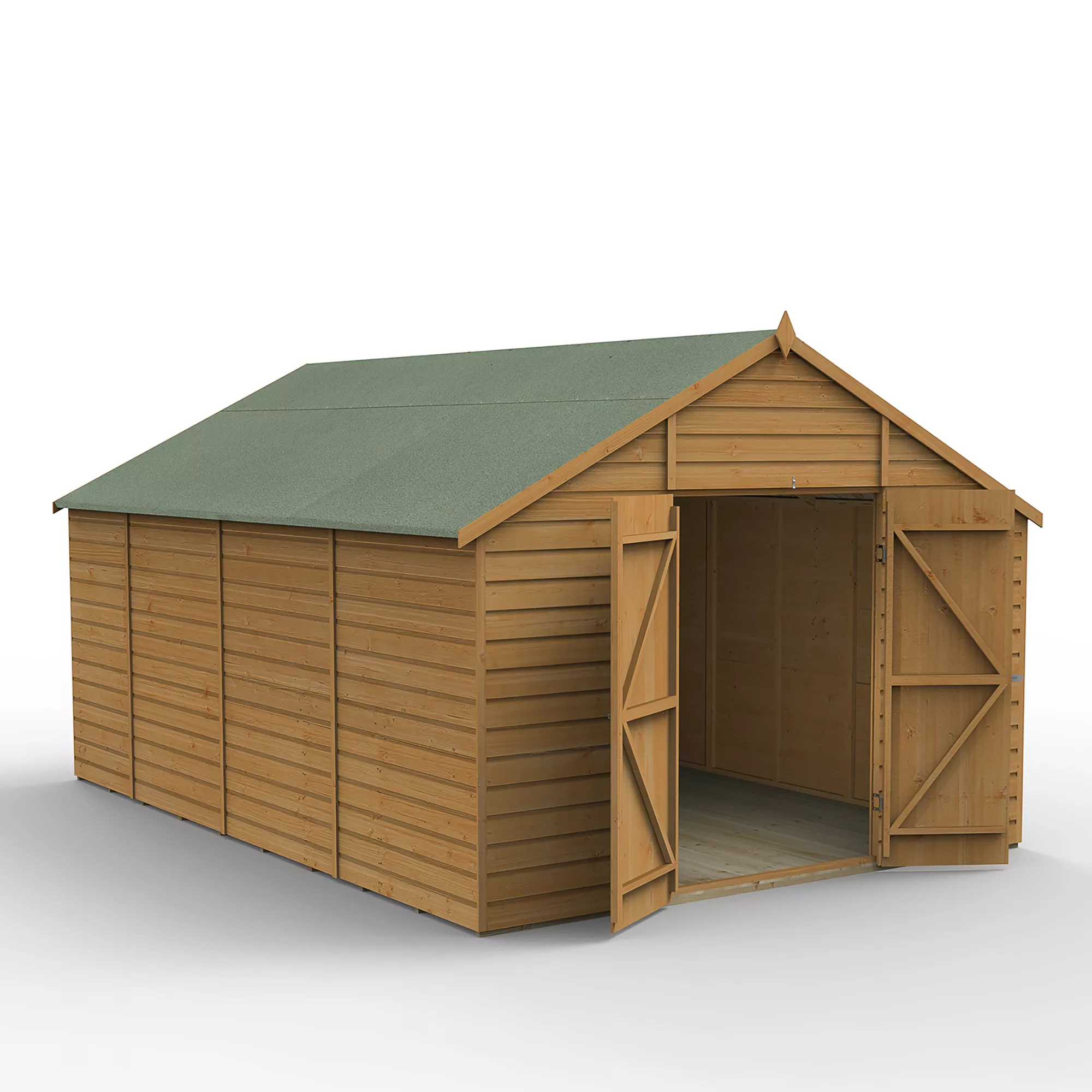 Forest Garden 10x15 Apex Dip Treated Shiplap Wooden Shed With Floor (Base Included) - Assembly Service Included 1 Forest Garden 10x15 Apex Dip Treated Shiplap Wooden Shed With Floor (Base Included) - Assembly Service Included