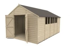 Forest Garden 10x15 Ft Apex Overlap Wooden 2 Door 6 Windows Shed With Floor -Hozelock Shop forest garden 10x15 ft apex overlap wooden 2 door 6 windows shed with floor5013053178041 21c bq