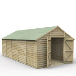 Forest Garden 10x20 Apex Pressure Treated Overlap Wooden Shed With Floor - Assembly Service Included