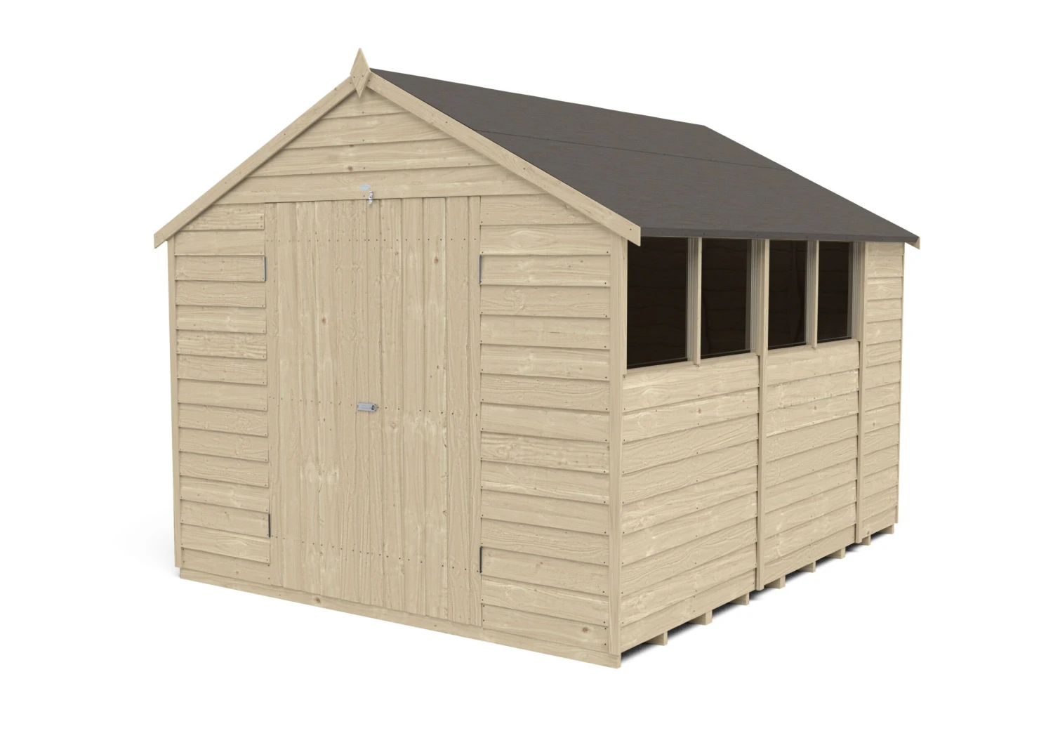 Forest Garden 10x8 Apex Pressure Treated Overlap Wooden Shed With Floor - Assembly Service Included 2 Forest Garden 10x8 Apex Pressure Treated Overlap Wooden Shed With Floor - Assembly Service Included - Image 2
