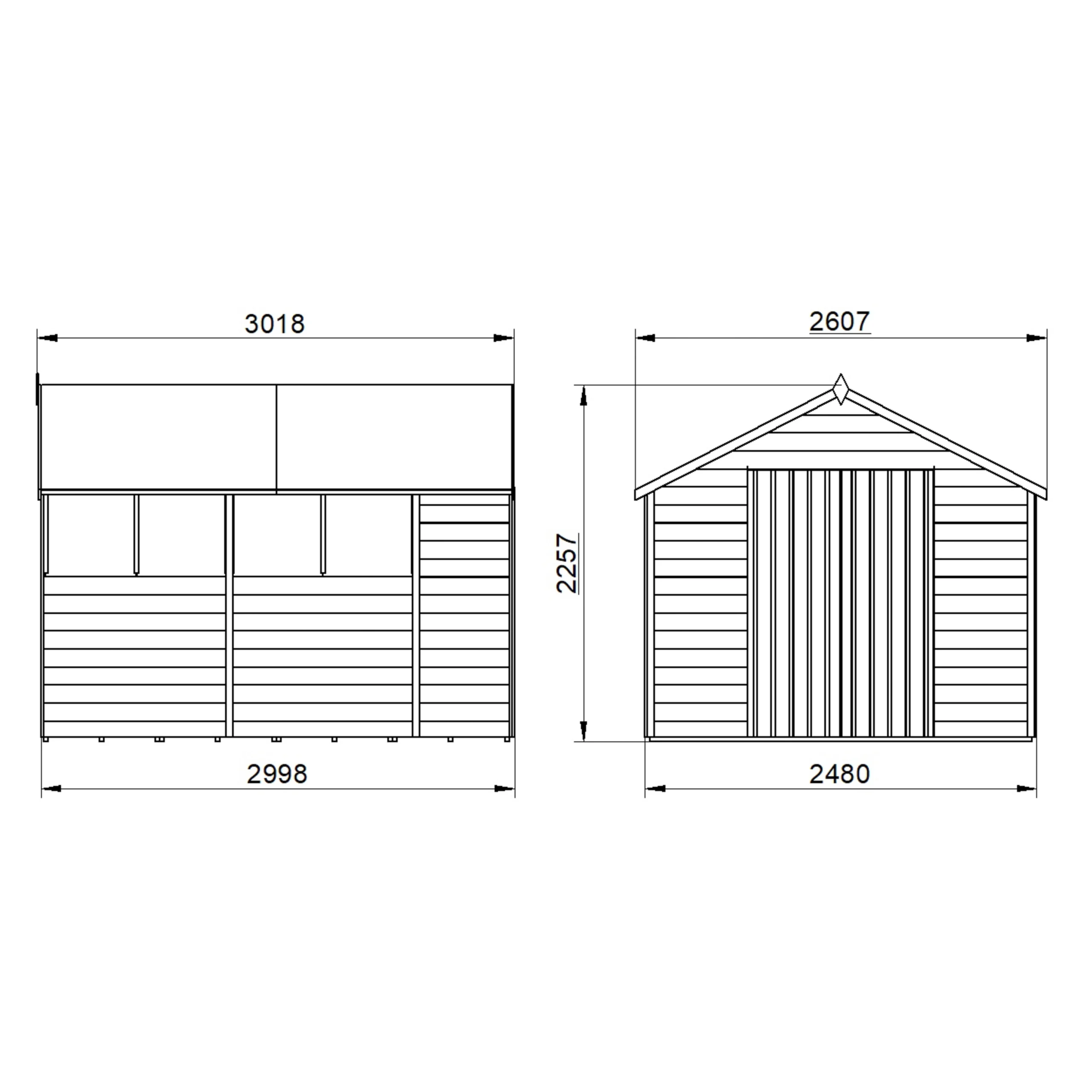Forest Garden 10x8 Apex Pressure Treated Overlap Wooden Shed With Floor - Assembly Service Included 4 Forest Garden 10x8 Apex Pressure Treated Overlap Wooden Shed With Floor - Assembly Service Included - Image 4