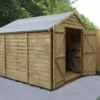 Forest Garden 10x8 Apex Pressure Treated Overlap Wooden Shed With Floor