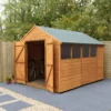 Forest Garden 10x8 Ft Apex Shiplap Wooden 2 Door 4 Windows Shed With Floor - Assembly Service Included