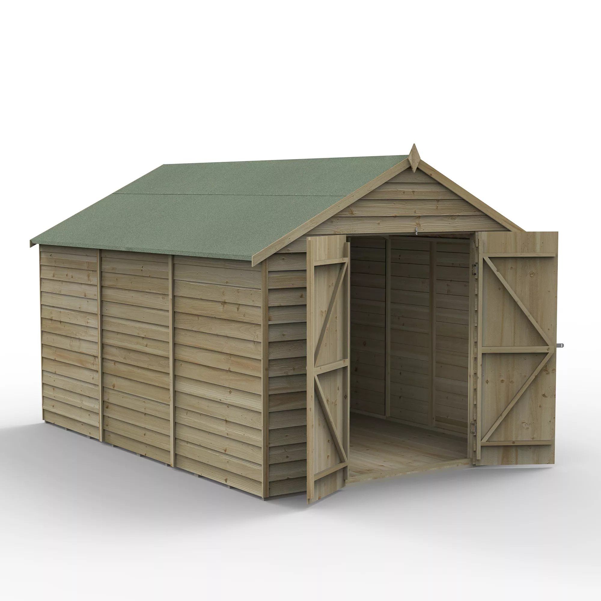 Forest Garden 12x8 Ft Apex Overlap Wooden Shed With Floor - Assembly Service Included 1 Forest Garden 12x8 Ft Apex Overlap Wooden Shed With Floor - Assembly Service Included