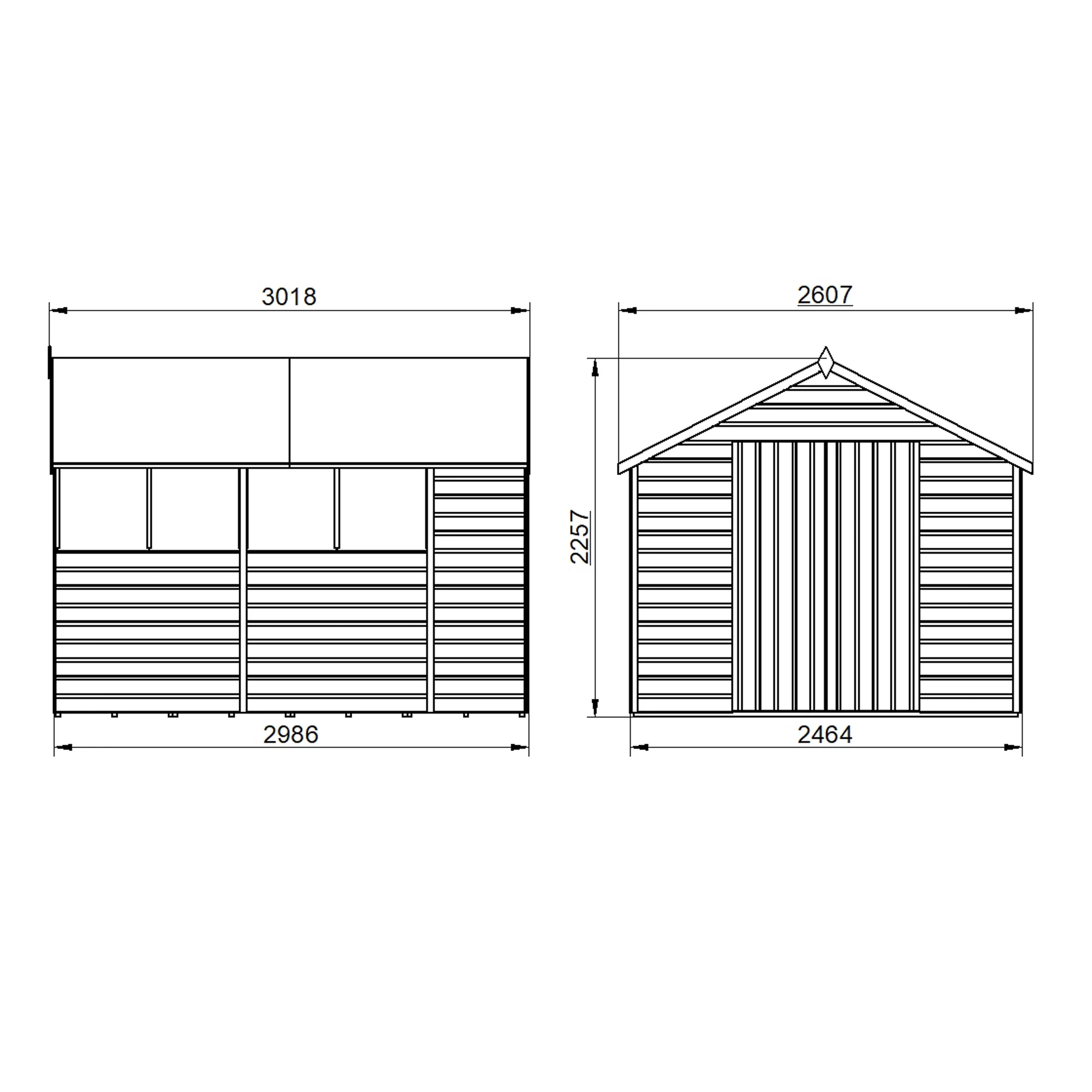 Forest Garden 12x8 Ft Apex Shiplap Wooden 2 Door 6 Windows Shed With Floor 19 Forest Garden 12x8 Ft Apex Shiplap Wooden 2 Door 6 Windows Shed With Floor - Image 19