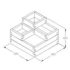Forest Garden 56 X 90 X 90 Wood Rectangular Raised Bed Kit -Hozelock Shop forest garden 56 x 90 x 90 wood rectangular raised bed kit5013053155448 01t bq