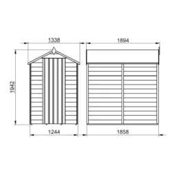 Forest Garden 6x4 Apex Dip Treated Overlap Wooden Shed With Floor -Hozelock Shop forest garden 6x4 apex dip treated overlap wooden shed with floor5013053176795 01t bq