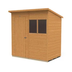 Forest Garden 6x4 Ft Pent Shiplap Wooden 2 Windows Shed With Floor (Base Included) - Assembly Service Included -Hozelock Shop forest garden 6x4 ft pent shiplap wooden 2 windows shed with floor base included assembly service included5013053178904 02c bq