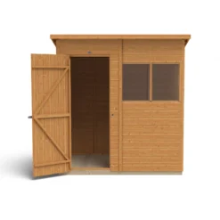 Forest Garden 6x4 Ft Pent Shiplap Wooden 2 Windows Shed With Floor (Base Included) - Assembly Service Included -Hozelock Shop forest garden 6x4 ft pent shiplap wooden 2 windows shed with floor base included assembly service included5013053178904 05c bq
