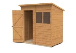 Forest Garden 6x4 Pent Dip Treated Overlap Wooden Shed With Floor (Base Included) -Hozelock Shop forest garden 6x4 pent dip treated overlap wooden shed with floor base included 5013053178355 21c bq
