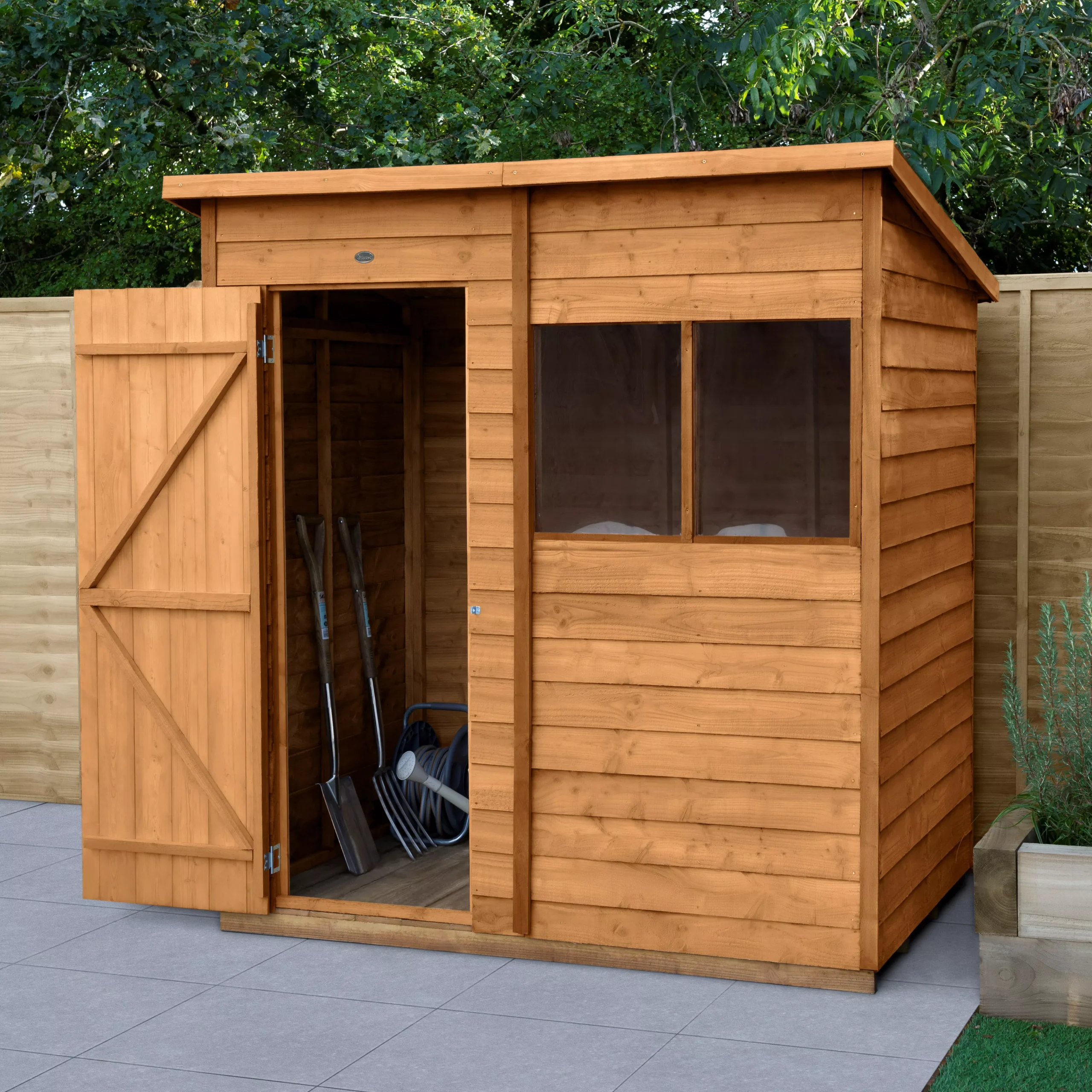 Forest Garden 6x4 Pent Dip Treated Overlap Wooden Shed With Floor 1 Forest Garden 6x4 Pent Dip Treated Overlap Wooden Shed With Floor