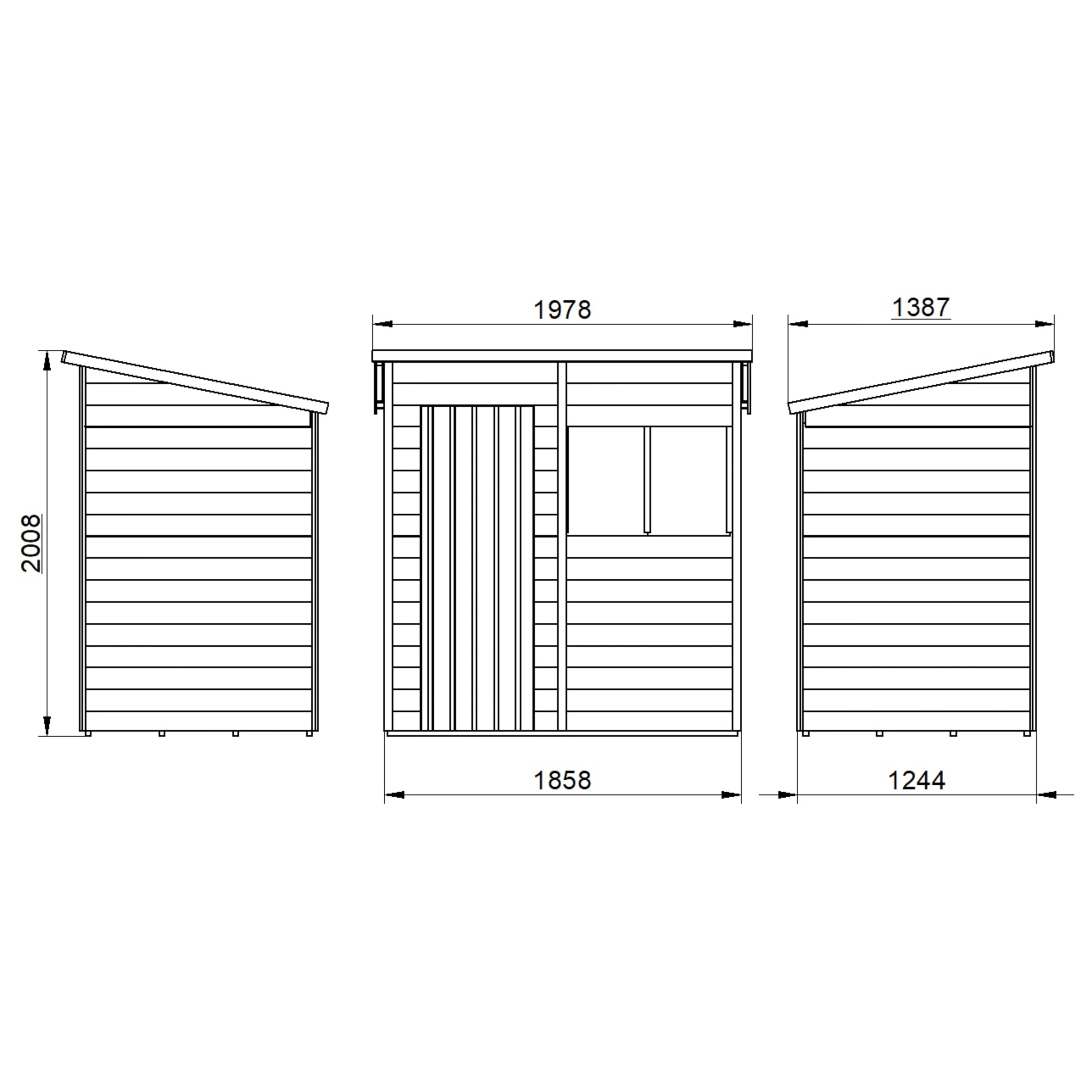 Forest Garden 6x4 Pent Dip Treated Overlap Wooden Shed With Floor 7 Forest Garden 6x4 Pent Dip Treated Overlap Wooden Shed With Floor - Image 7