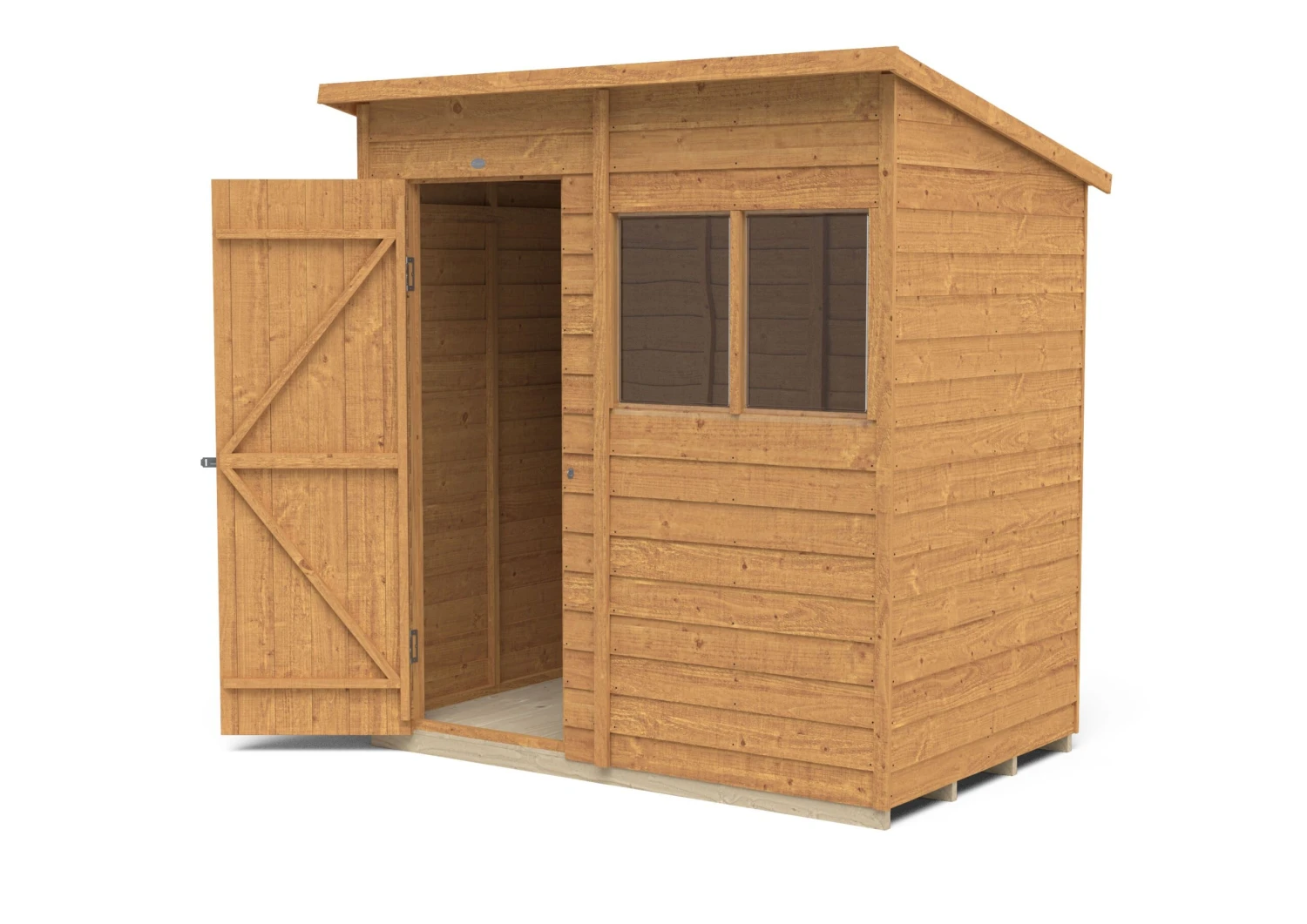 Forest Garden 6x4 Pent Dip Treated Overlap Wooden Shed With Floor 4 Forest Garden 6x4 Pent Dip Treated Overlap Wooden Shed With Floor - Image 4