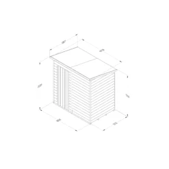 Forest Garden 6x4 Pent Pressure Treated Overlap Wooden Shed With Floor (Base Included) -Hozelock Shop forest garden 6x4 pent pressure treated overlap wooden shed with floor base included 5013053192900 01t