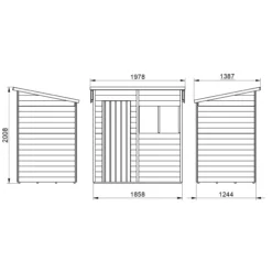 Forest Garden 6x4 Pent Pressure Treated Overlap Wooden Shed With Floor (Base Included) - Assembly Service Included -Hozelock Shop forest garden 6x4 pent pressure treated overlap wooden shed with floor base included assembly service included5013053178416 01t bq
