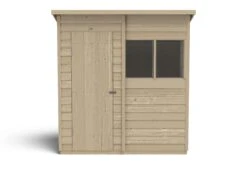 Forest Garden 6x4 Pent Pressure Treated Overlap Wooden Shed With Floor (Base Included) - Assembly Service Included -Hozelock Shop forest garden 6x4 pent pressure treated overlap wooden shed with floor base included assembly service included5013053178416 02c bq