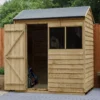 Forest Garden 6x4 Reverse Apex Pressure Treated Overlap Wooden Shed With Floor (Base Included) - Assembly Service Included