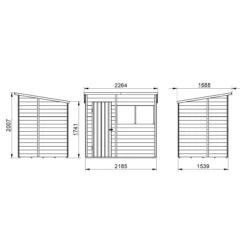 Forest Garden 7x5 Pent Dip Treated Overlap Wooden Shed With Floor -Hozelock Shop forest garden 7x5 pent dip treated overlap wooden shed with floor5013053178430 01t bq
