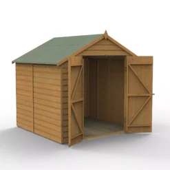 Forest Garden 7x7 Apex Dip Treated Shiplap Wooden Shed With Floor (Base Included)
