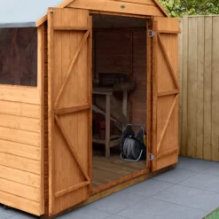 Forest Garden 7x7 Apex Dip Treated Shiplap Wooden Shed With Floor (Base Included) -Hozelock Shop forest garden 7x7 apex dip treated shiplap wooden shed with floor base included 5013053193389 36c