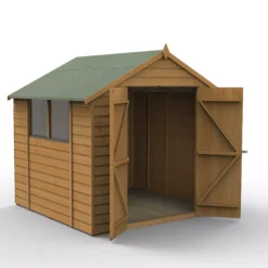 Forest Garden 7x7 Apex Dip Treated Shiplap Wooden Shed With Floor (Base Included) - Assembly Service Included