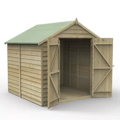 Forest Garden 7x7 Apex Pressure Treated Overlap Wooden Shed With Floor - Assembly Service Included
