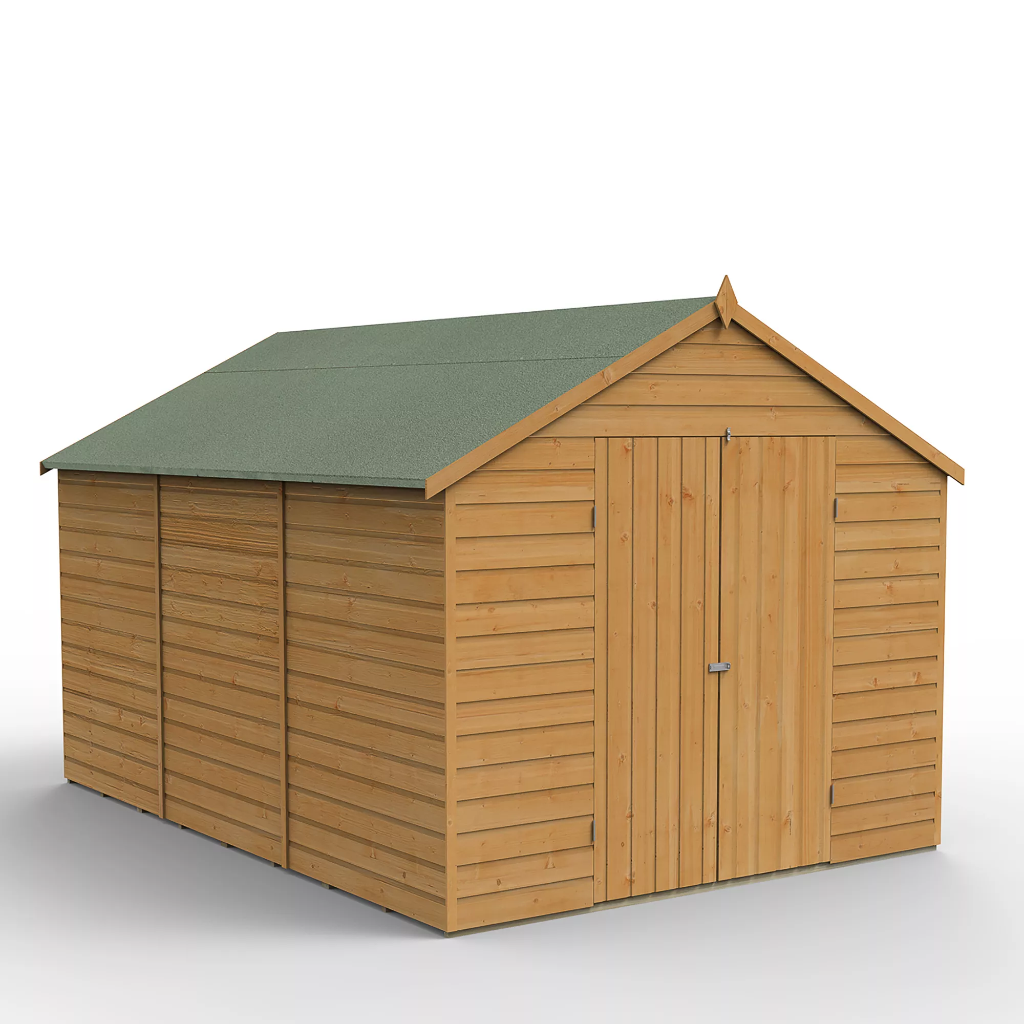 Forest Garden 8x12 Apex Dip Treated Shiplap Wooden Shed With Floor (Base Included) 2 Forest Garden 8x12 Apex Dip Treated Shiplap Wooden Shed With Floor (Base Included) - Image 2