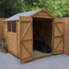 Forest Garden 8x6 Apex Dip Treated Overlap Wooden Shed With Floor - Assembly Service Included