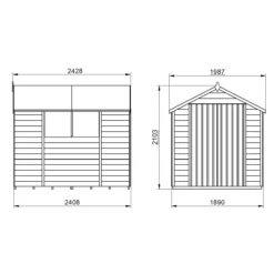 Forest Garden 8x6 Apex Dip Treated Overlap Wooden Shed With Floor - Assembly Service Included -Hozelock Shop forest garden 8x6 apex dip treated overlap wooden shed with floor assembly service included5013053177556 01t bq