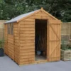 Forest Garden 8x6 Apex Dip Treated Overlap Wooden Shed With Floor (Base Included) - Assembly Service Included
