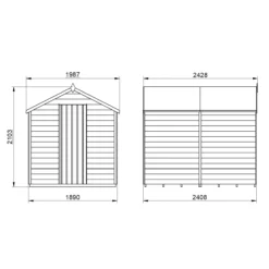 Forest Garden 8x6 Apex Pressure Treated Overlap Wooden Shed With Floor (Base Included) - Assembly Service Included -Hozelock Shop forest garden 8x6 apex pressure treated overlap wooden shed with floor base included assembly service included5013053177426 01t bq