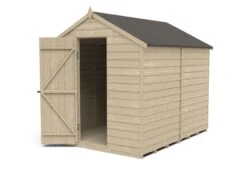 Forest Garden 8x6 Apex Pressure Treated Overlap Wooden Shed With Floor (Base Included) - Assembly Service Included -Hozelock Shop forest garden 8x6 apex pressure treated overlap wooden shed with floor base included assembly service included5013053177426 21c bq