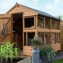 Forest Garden 8x6 Ft Apex Shiplap Wooden 10 Windows Shed With Floor -Hozelock Shop forest garden 8x6 ft apex shiplap wooden 10 windows shed with floor5013053185094 02i bq